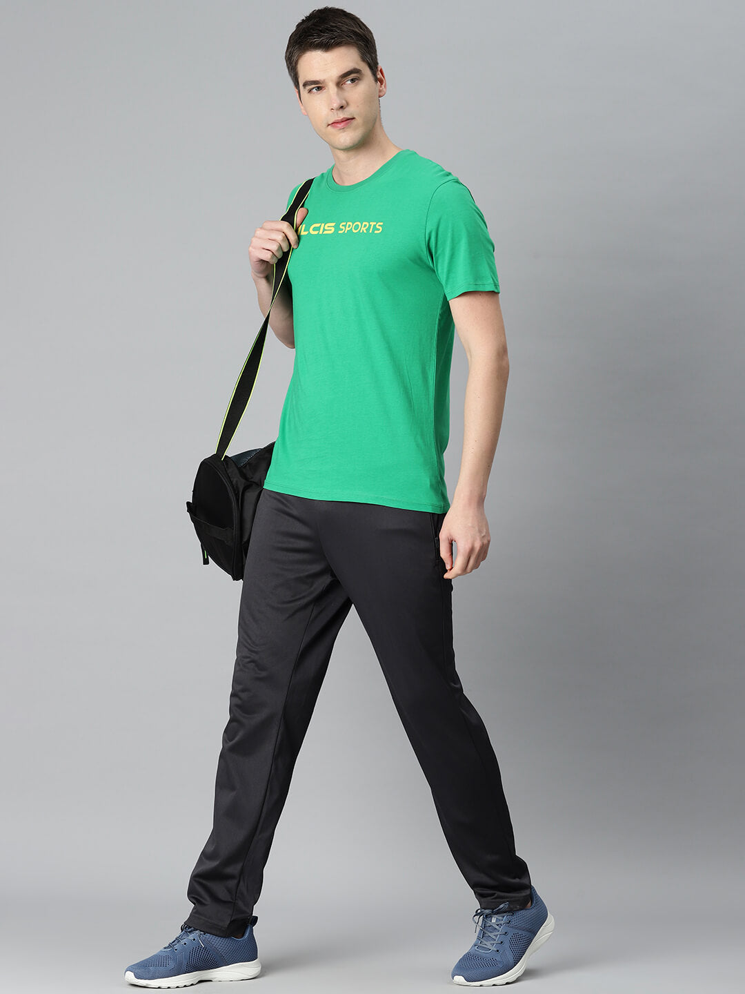 Alcis Men Green Typography Printed Sports T-shirt