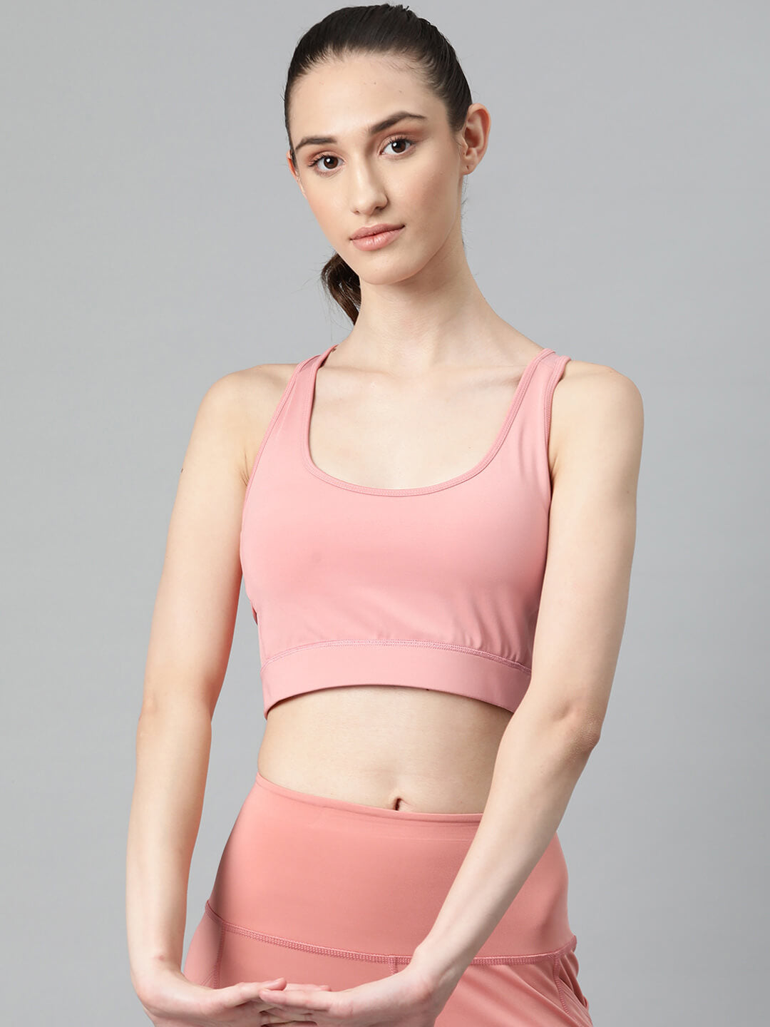 Alcis Solid Workout Bra - Full Coverage