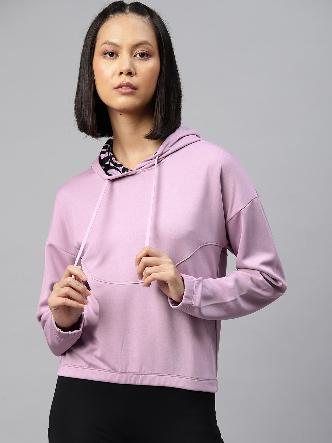 Alcis Women Anti-Static & DryTech Printed Hooded Sweatshirt