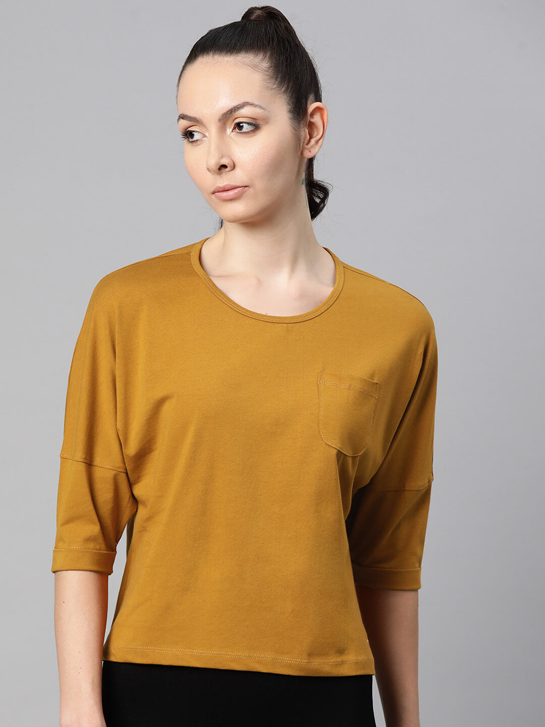 Alcis Floral Printed Drop-Shoulder Sleeves T-shirt