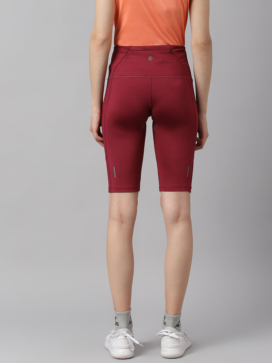 Alcis Women Red Plum High-Impact Performance Anti-Static Soft-Touch Slim-Fit Running Shorts