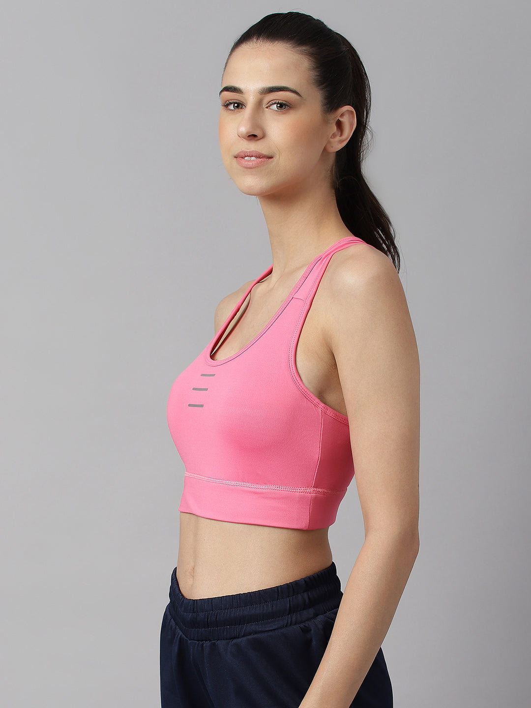 Alcis Women Pink Anti-Static Slim-Fit High Support Sports Bra
