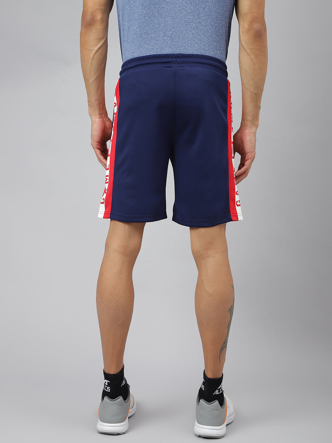 Alcis Men Medieval Blue Graphic Print Soft-Touch Slim-Fit Athleisure Shorts