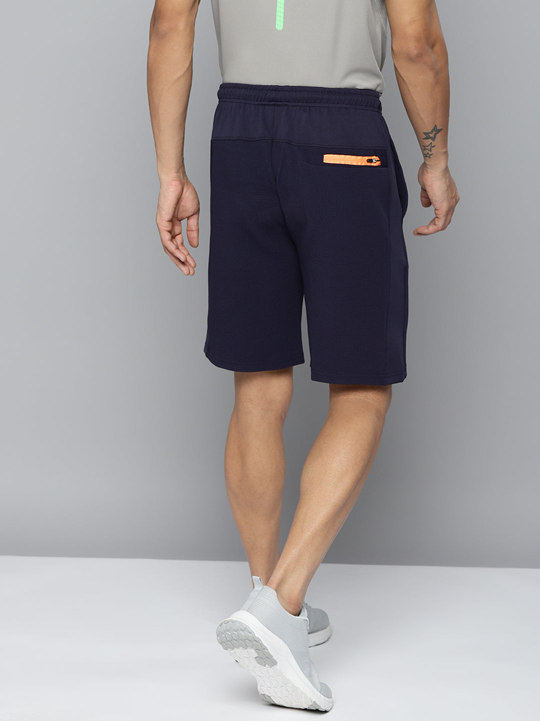 Alcis Men Navy Blue Solid Slim Fit Running Shorts