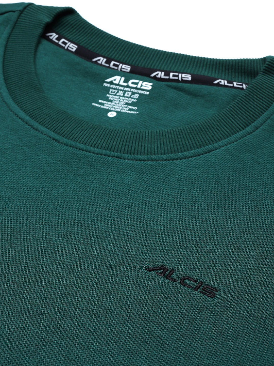 Alcis Men Green Solid Sweatshirt