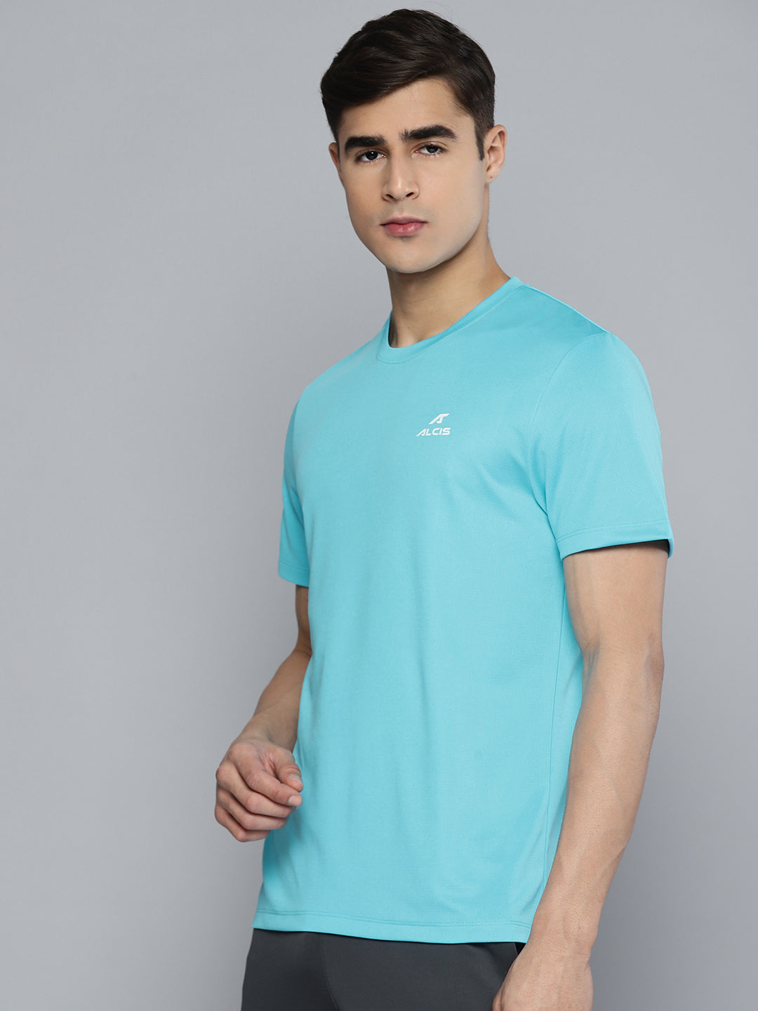 Alcis Men Blue Solid Sports T-shirt