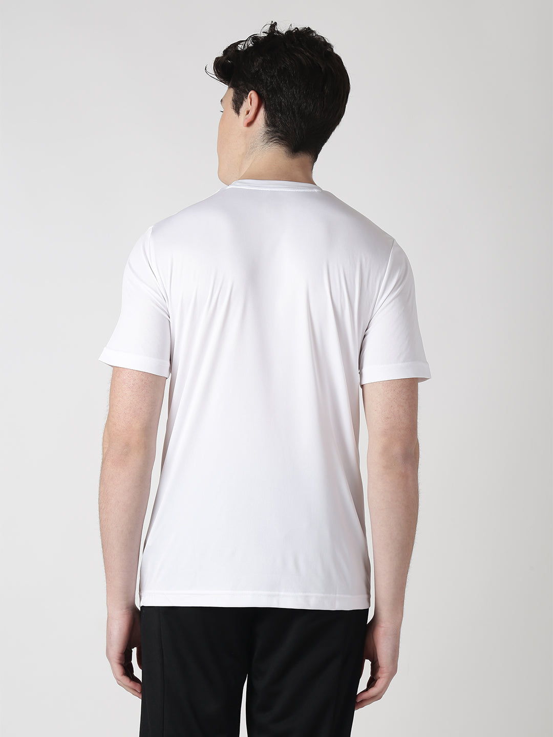 Alcis Men White Round Neck Slim Fit T-shirt