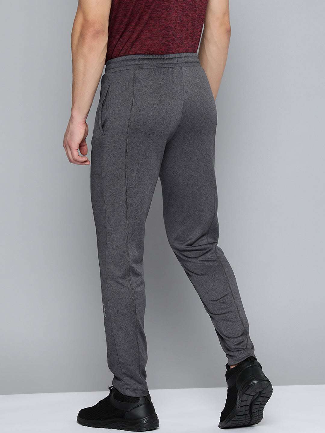 Alcis Men Charcoal Grey Solid Track Pants