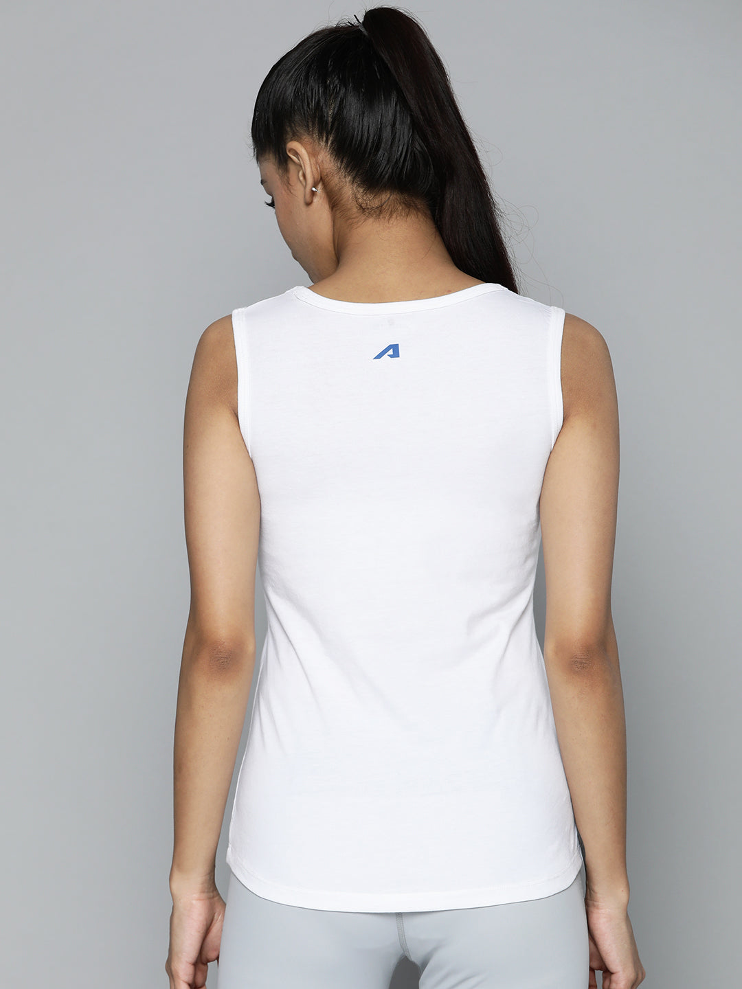 Women White Typography Printed Slim Fit Training or Gym T-shirt