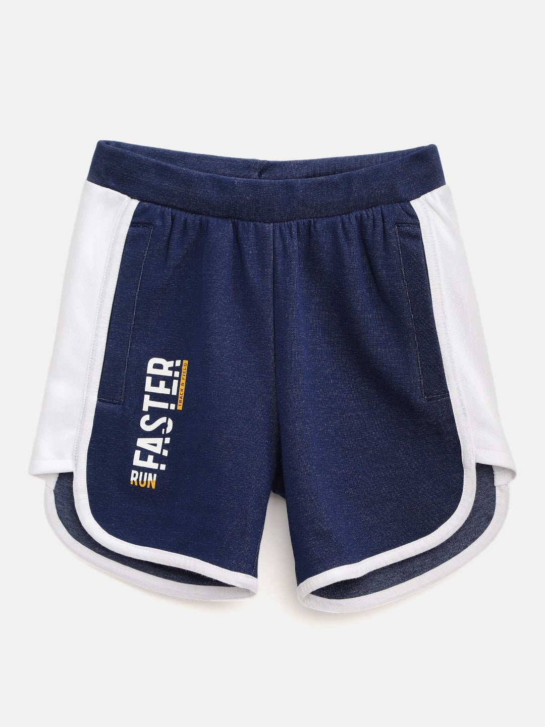 Alcis Girls Navy Blue Printed Detail Regular Fit Running Shorts