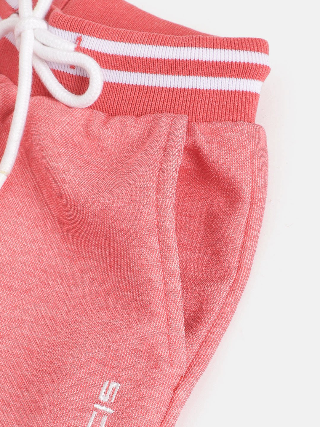 Alcis Girls Coral Pink Solid Joggers