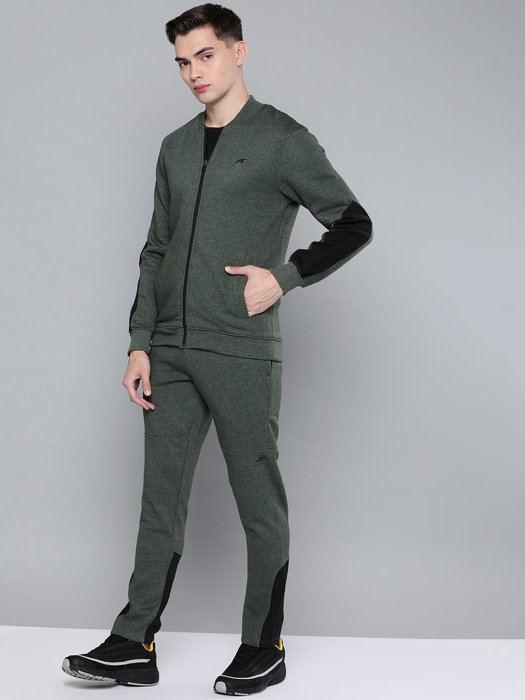 Alcis Men Colorblock Green Track Suit