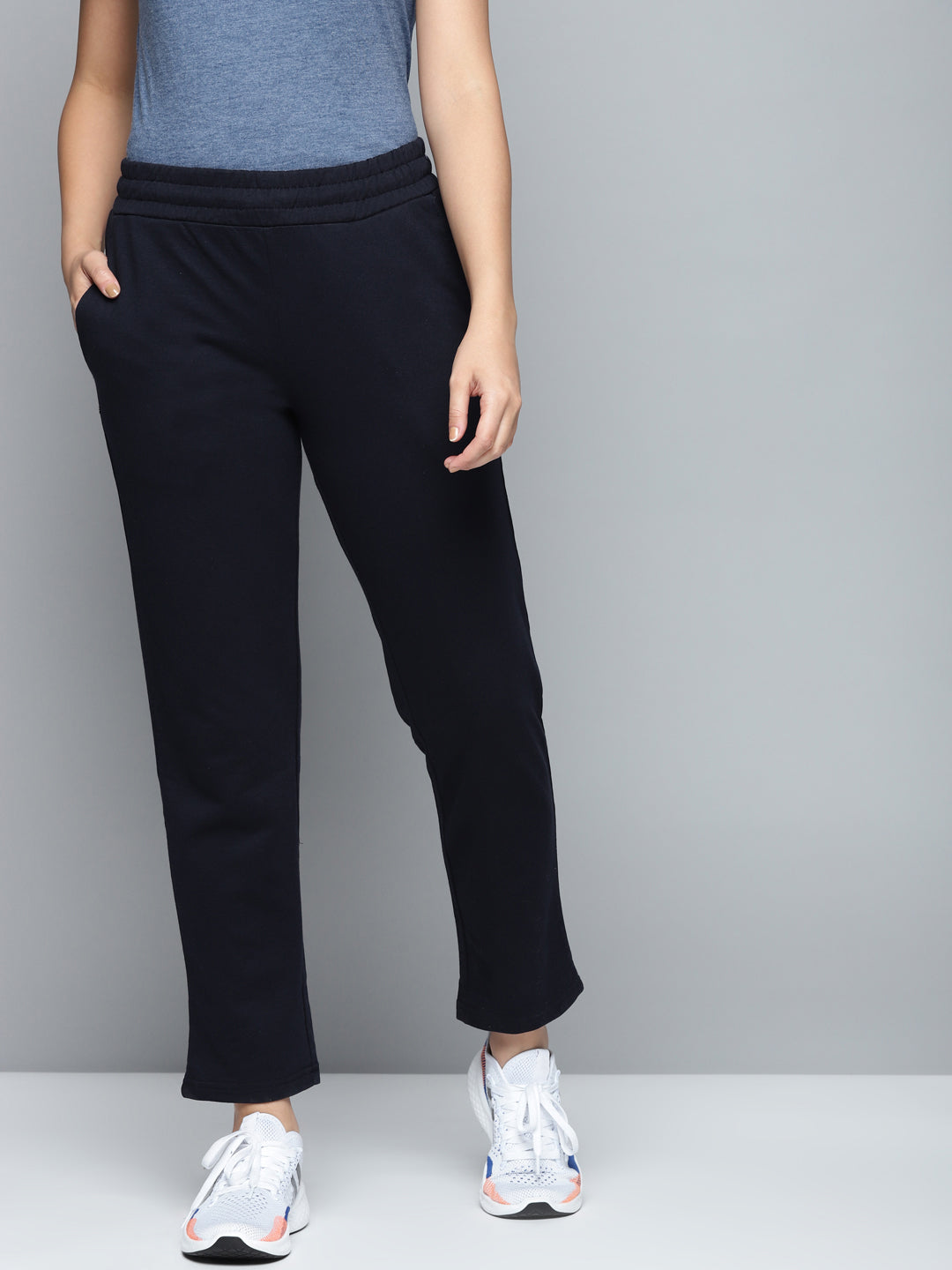 Alcis Women Navy Blue Solid Track Pants