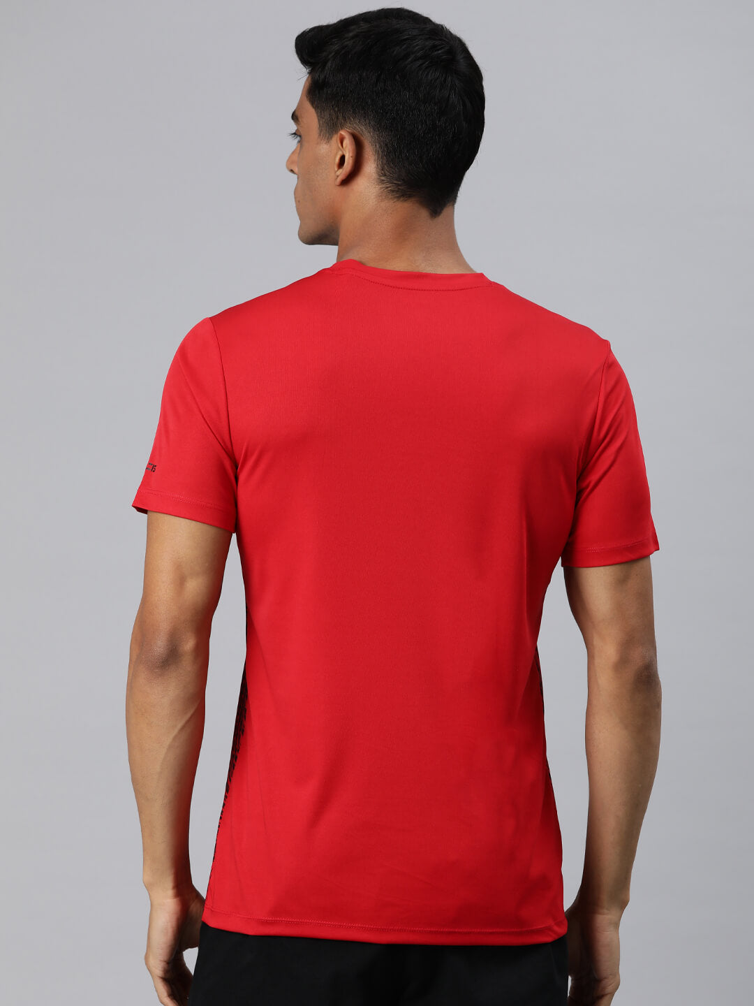 Alcis Men Red Printed Dry Tech Slim Fit T-shirt