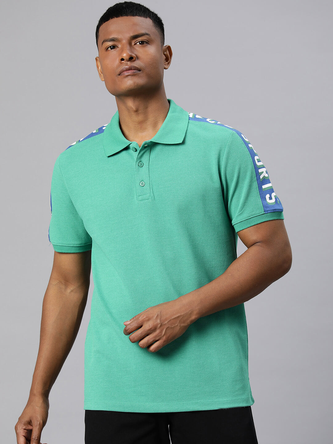 Alcis Men Typography Printed Polo Collar Sports T-shirt