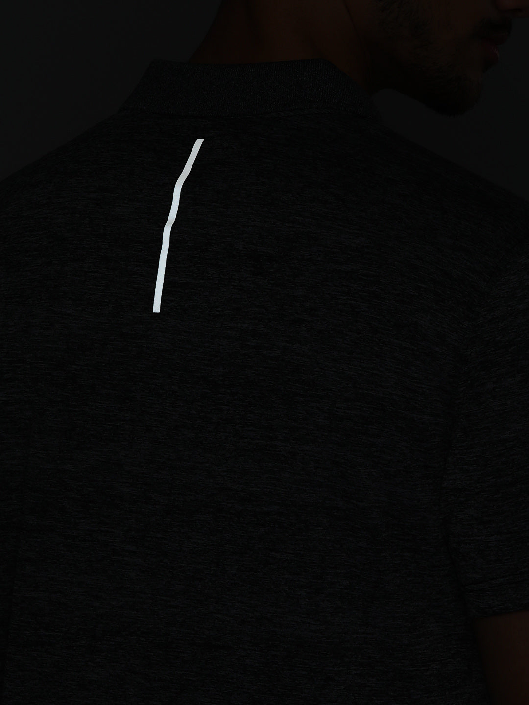 Alcis Men Black Polo Collar Anti Static Slim Fit T-shirt