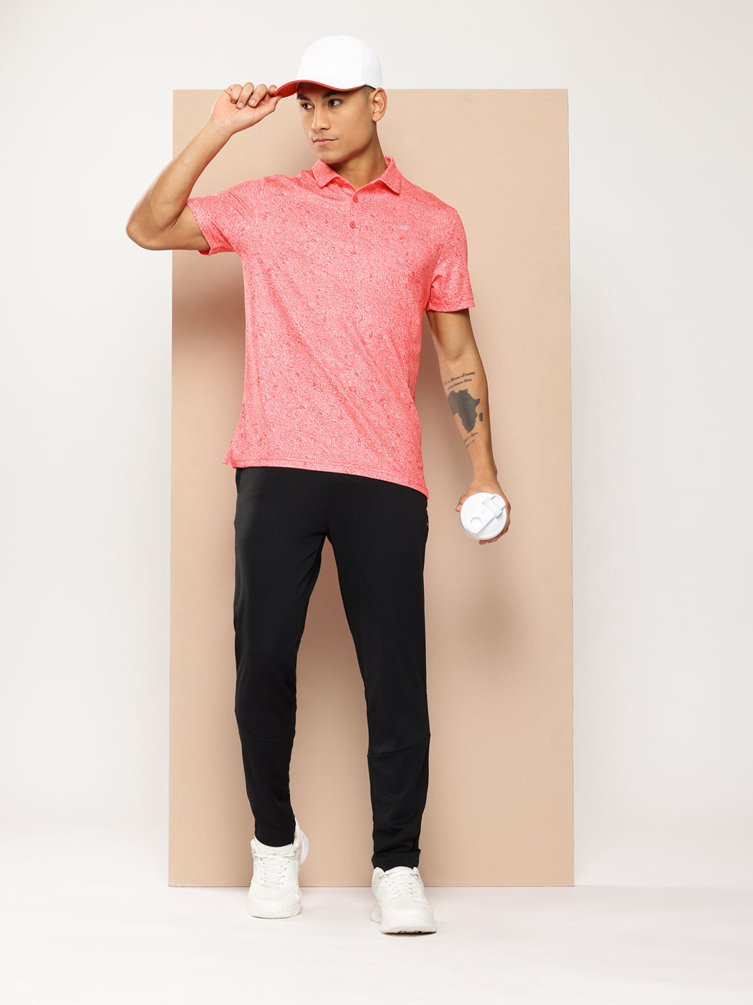 Alcis Men Printed Polo Collar Golf T-Shirt