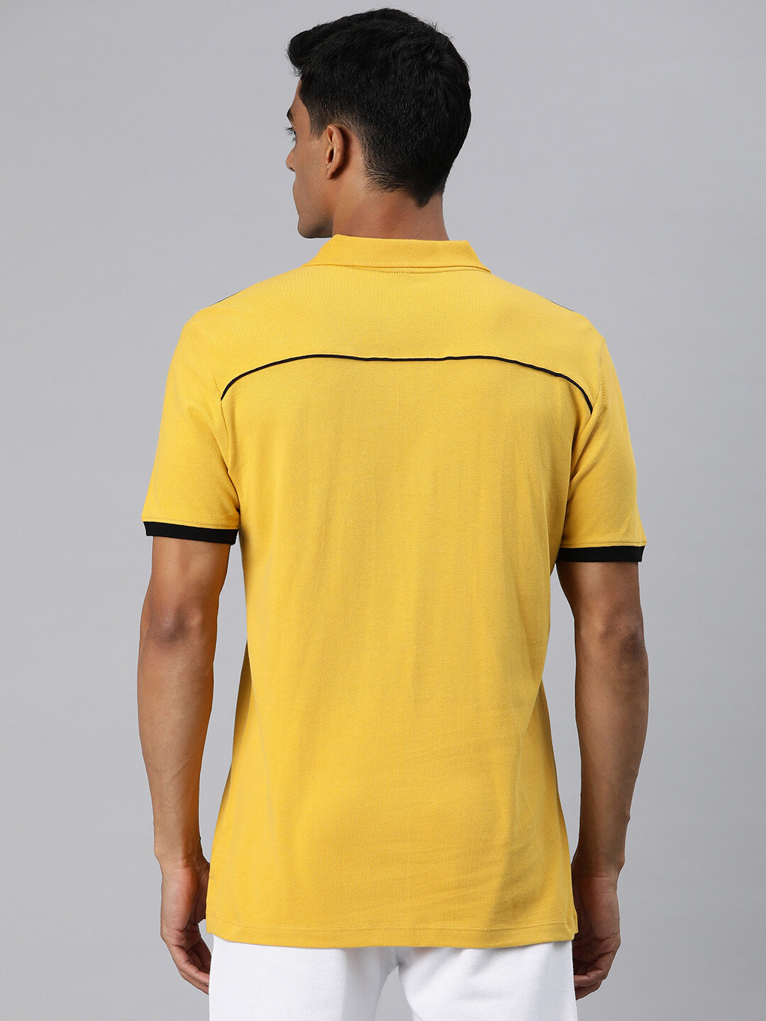 Alcis Men Yellow Polo Collar T-shirt
