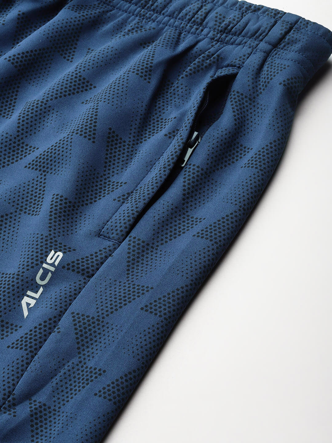 Alcis Men Navy Blue Printed Slim Fit Training Sports Shorts