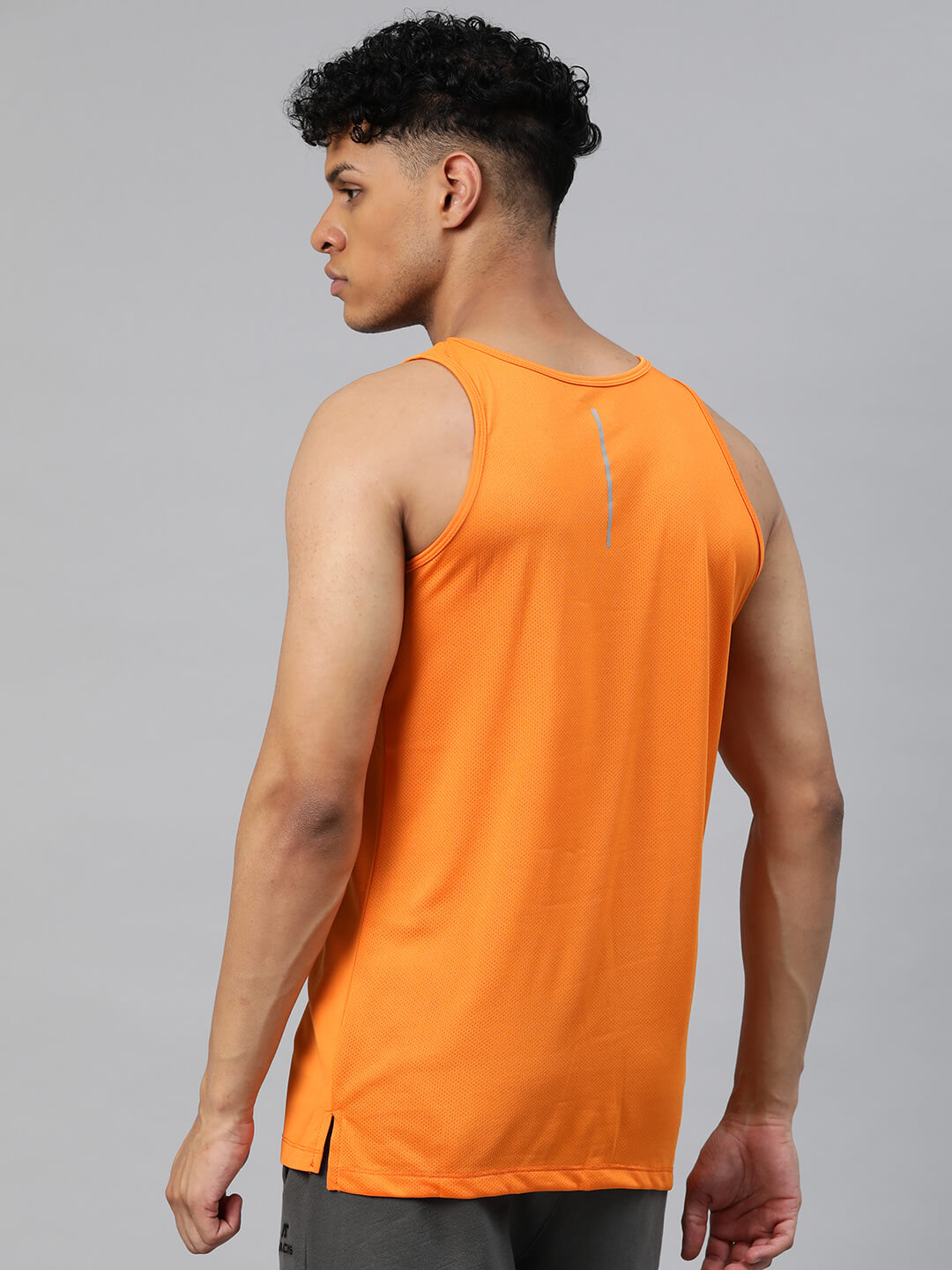 Alcis Men Orange Anti Static Slim Fit T-shirt