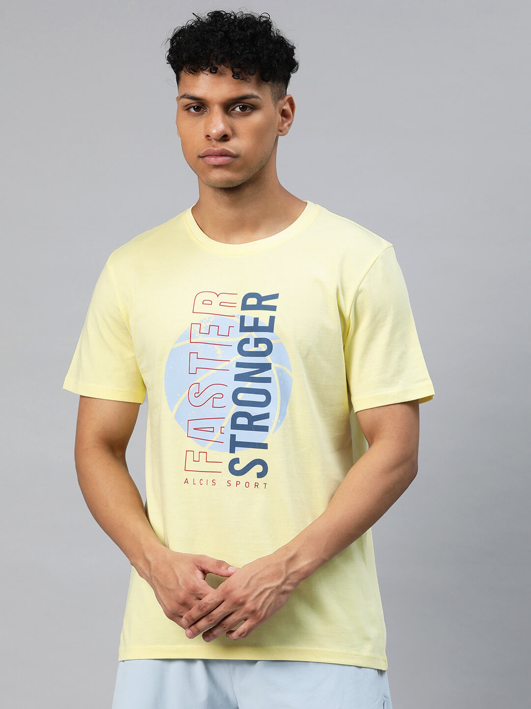 Alcis Men Yellow Typography Printed T-shirt