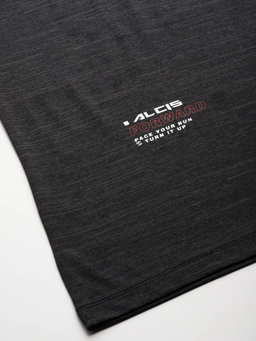 Alcis Men Grey Typography Printed Anti Static Slim Fit Sports T-shirt