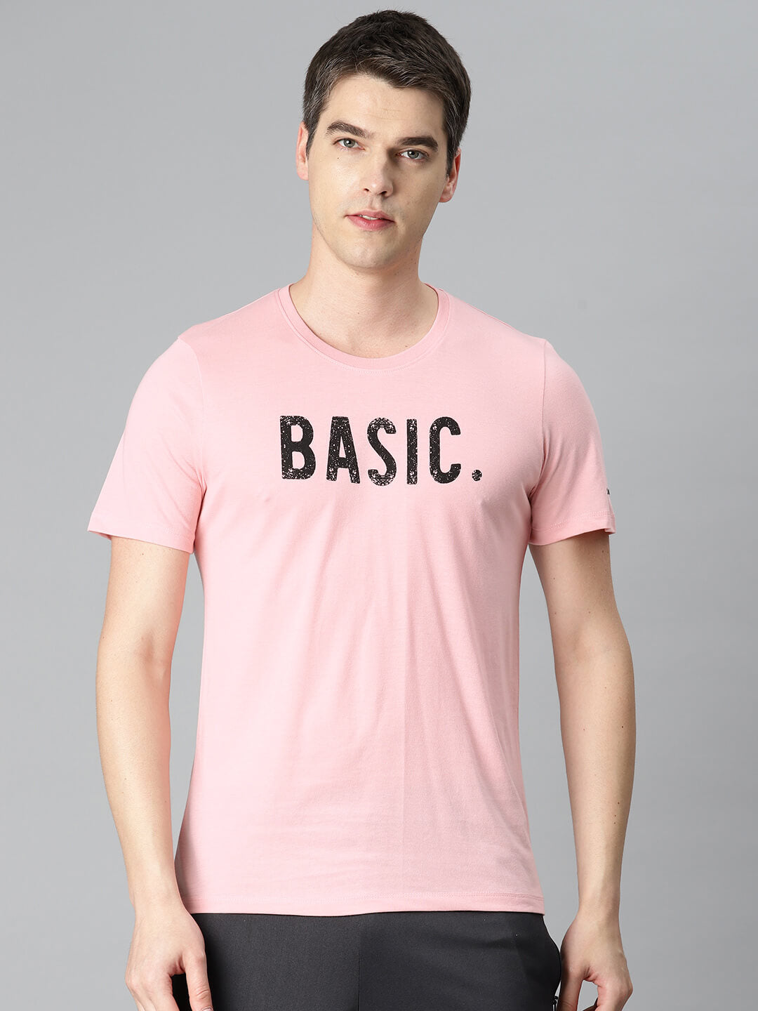 Alcis Men Pink Typography Printed Sports T-shirt