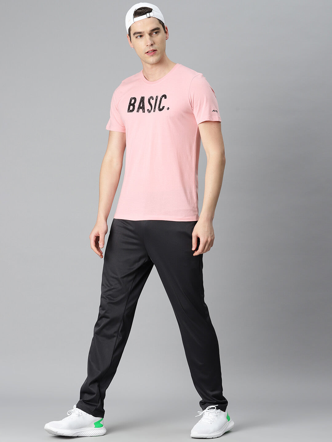 Alcis Men Pink Typography Printed Sports T-shirt