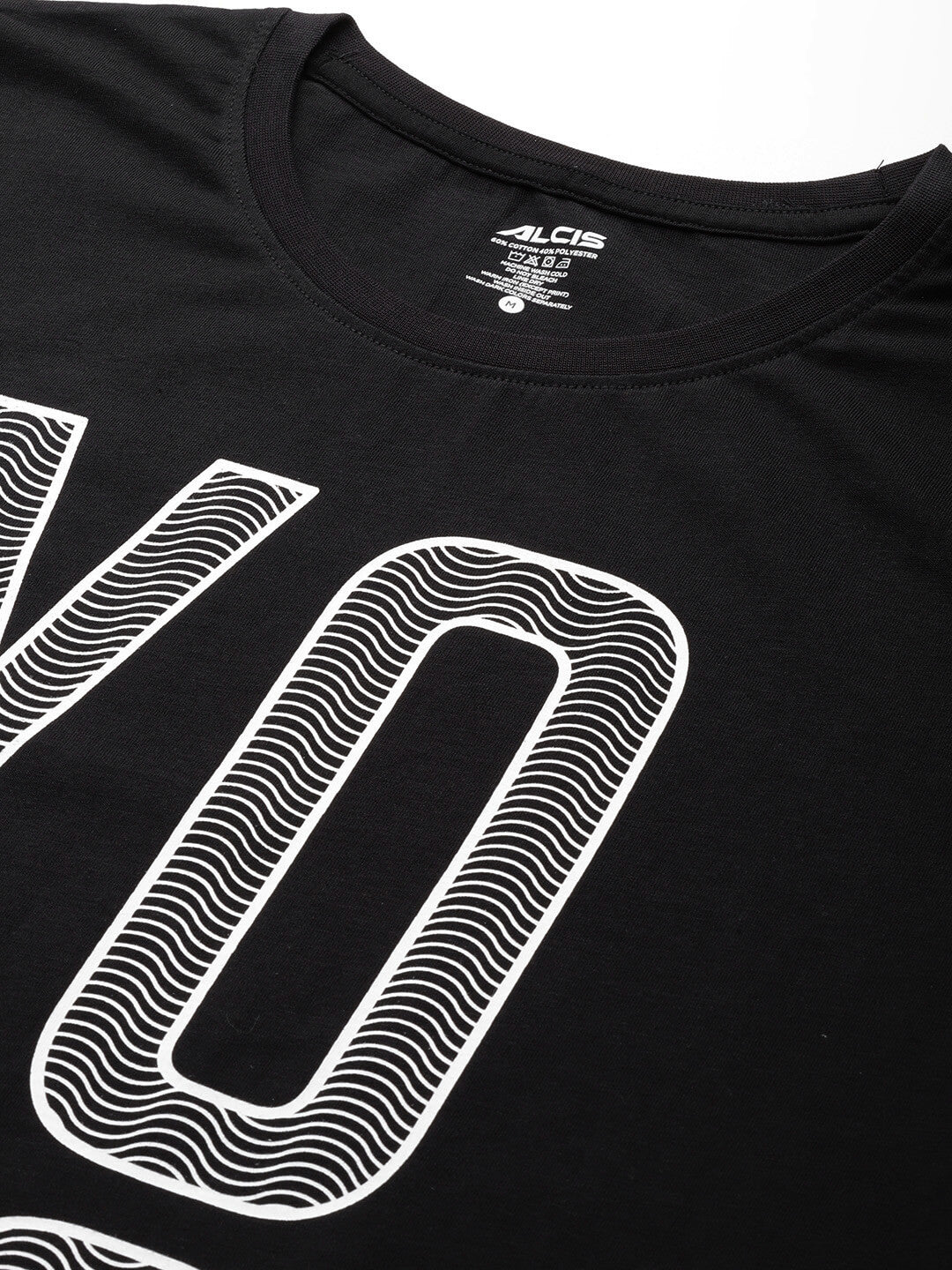 Alcis Men Black Typography Printed Sports T-shirt