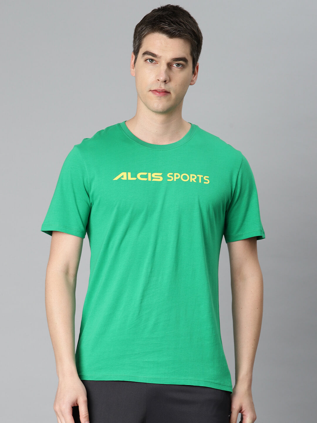 Alcis Men Green Typography Printed Sports T-shirt