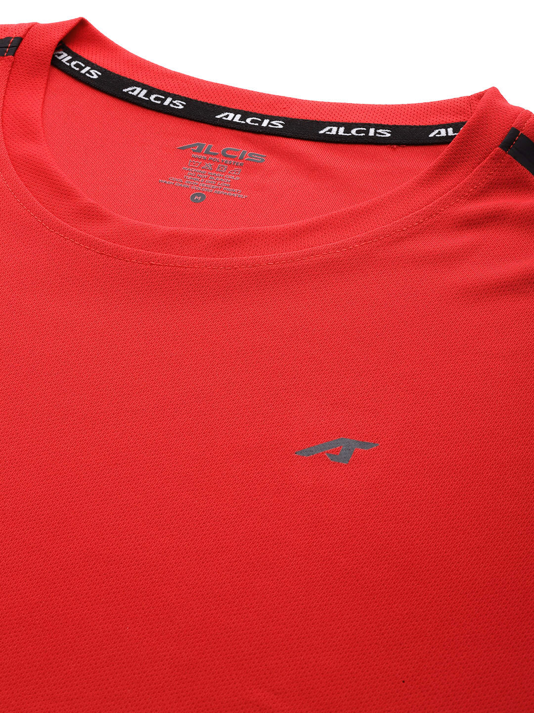 Alcis Men Red Anti Static Slim Fit T-shirt