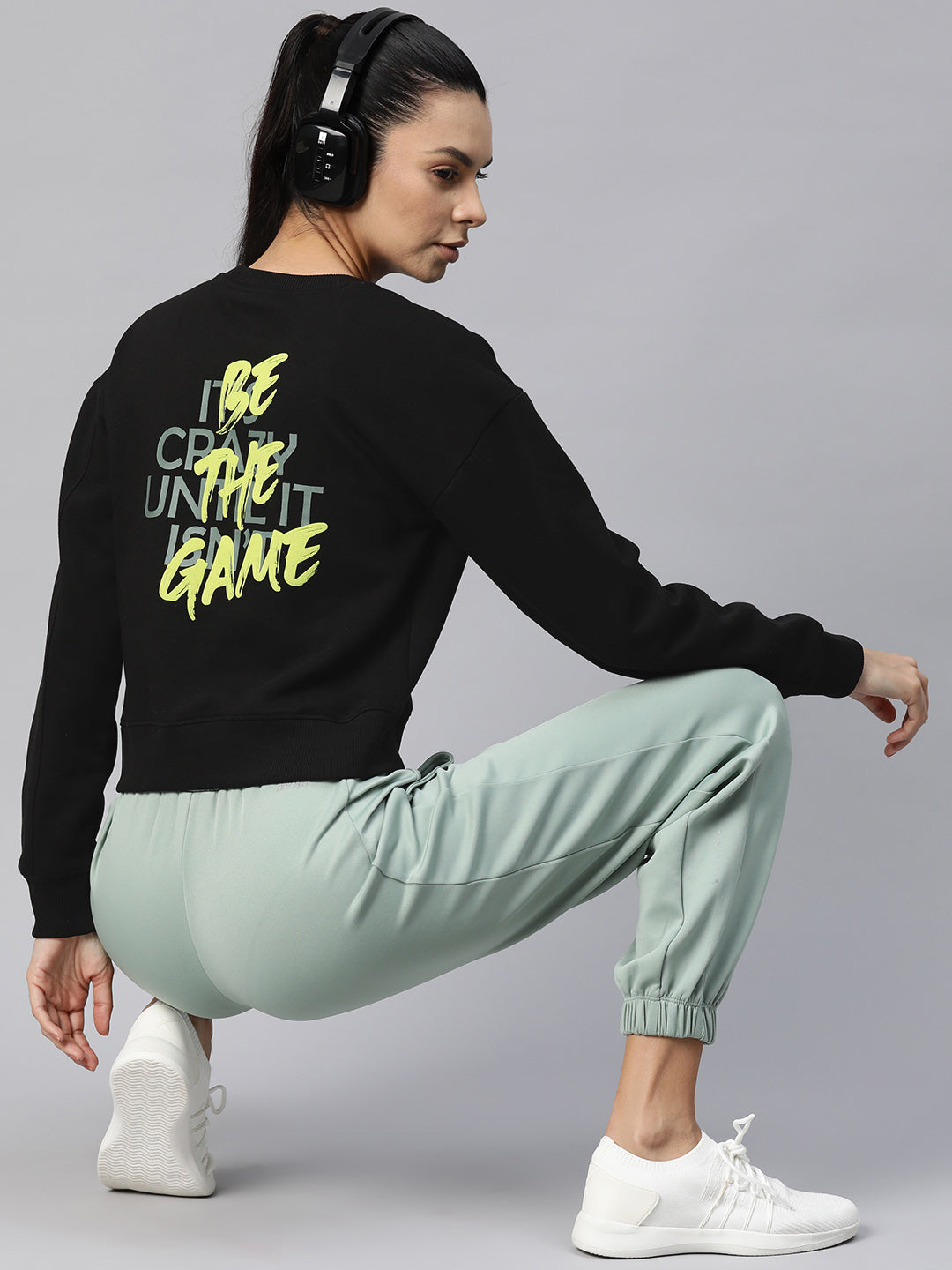 Alcis Women Motion Typography Printed Sweatshirt
