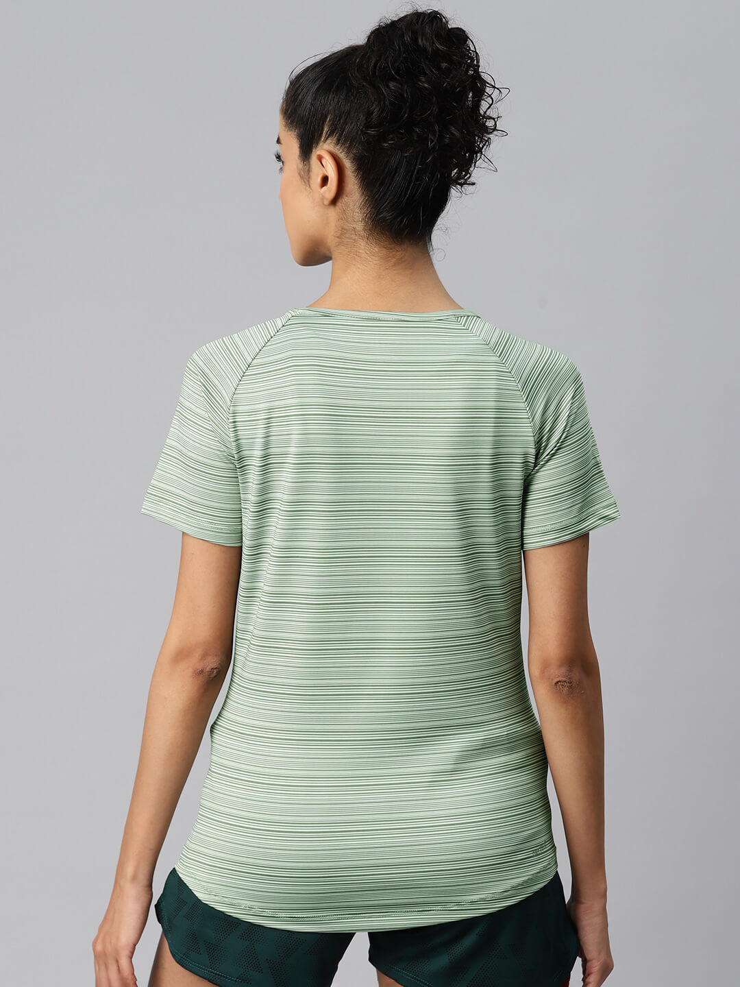 Alcis Women Striped Dry Tech Slim Fit T-shirt