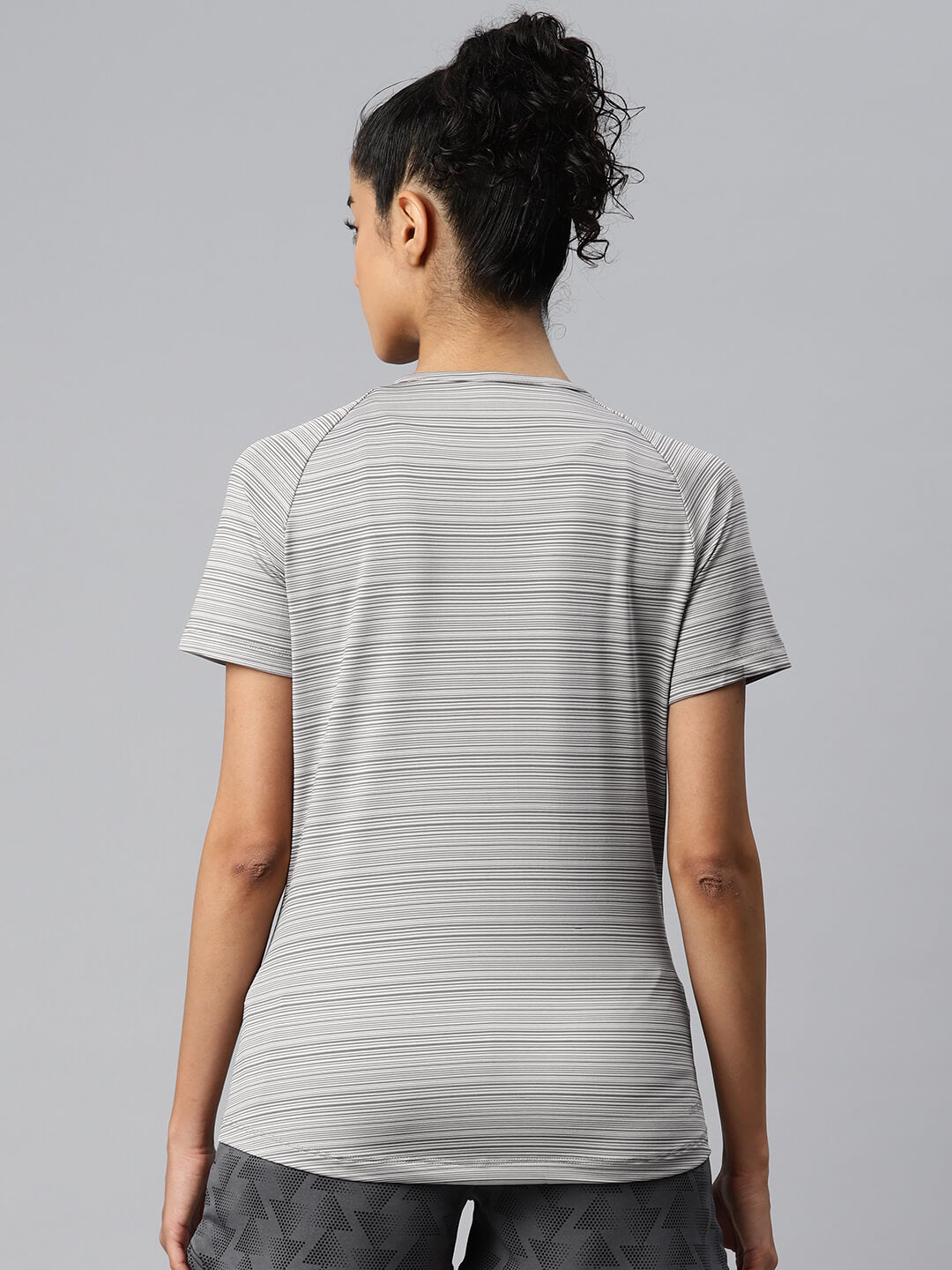 Alcis Women Striped Dry Tech Slim Fit T-shirt