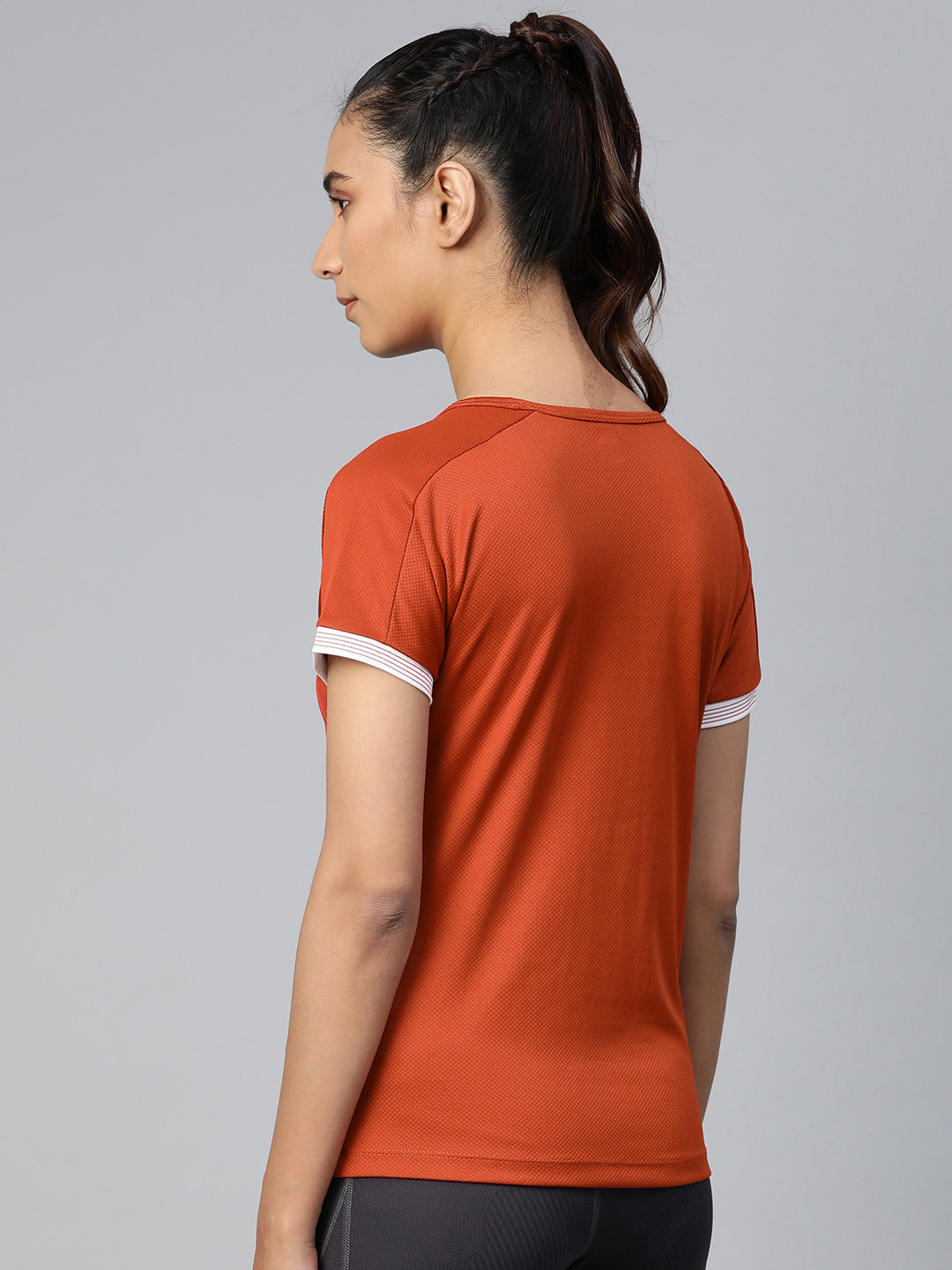 Alcis Women Printed Orange T Shirt