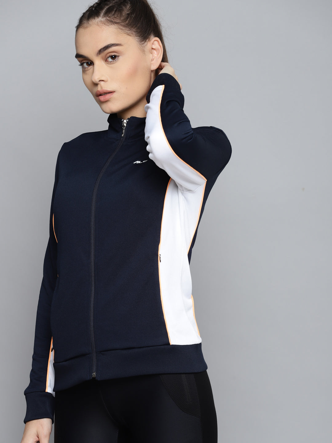 Alcis Women Solid Navy Blue Jackets