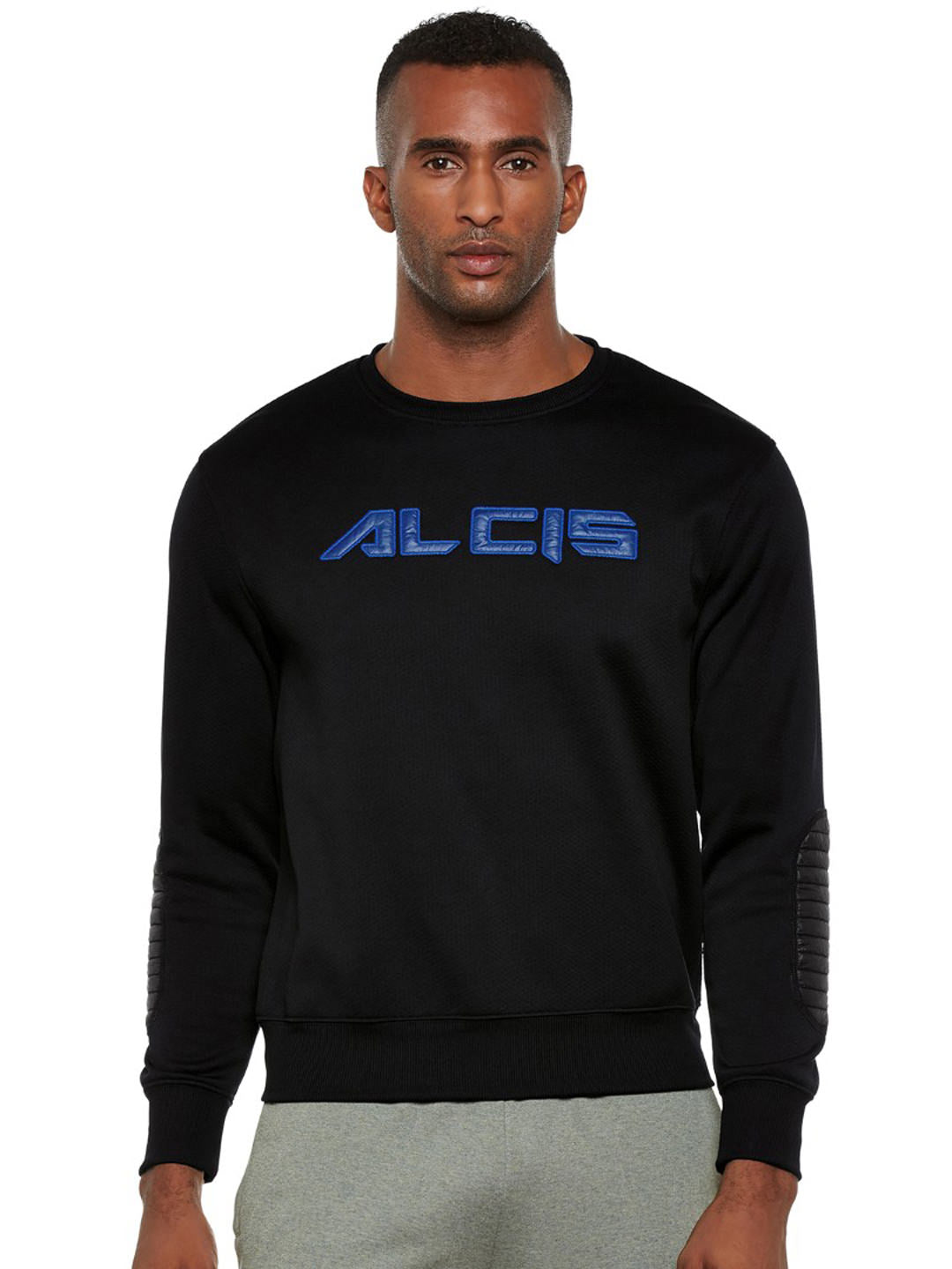 Alcis Mens Solid Black Sweat Shirt 113MSS143 113MSS143-S
