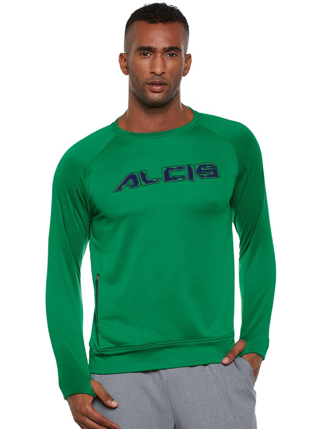 Alcis Men Green Solid Sweatshirt 128MSS377 128MSS377-S