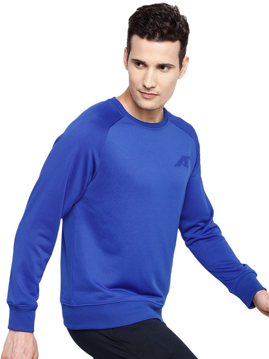 Alcis Men Blue Solid Sweatshirt 129MSS380 129MSS380-S