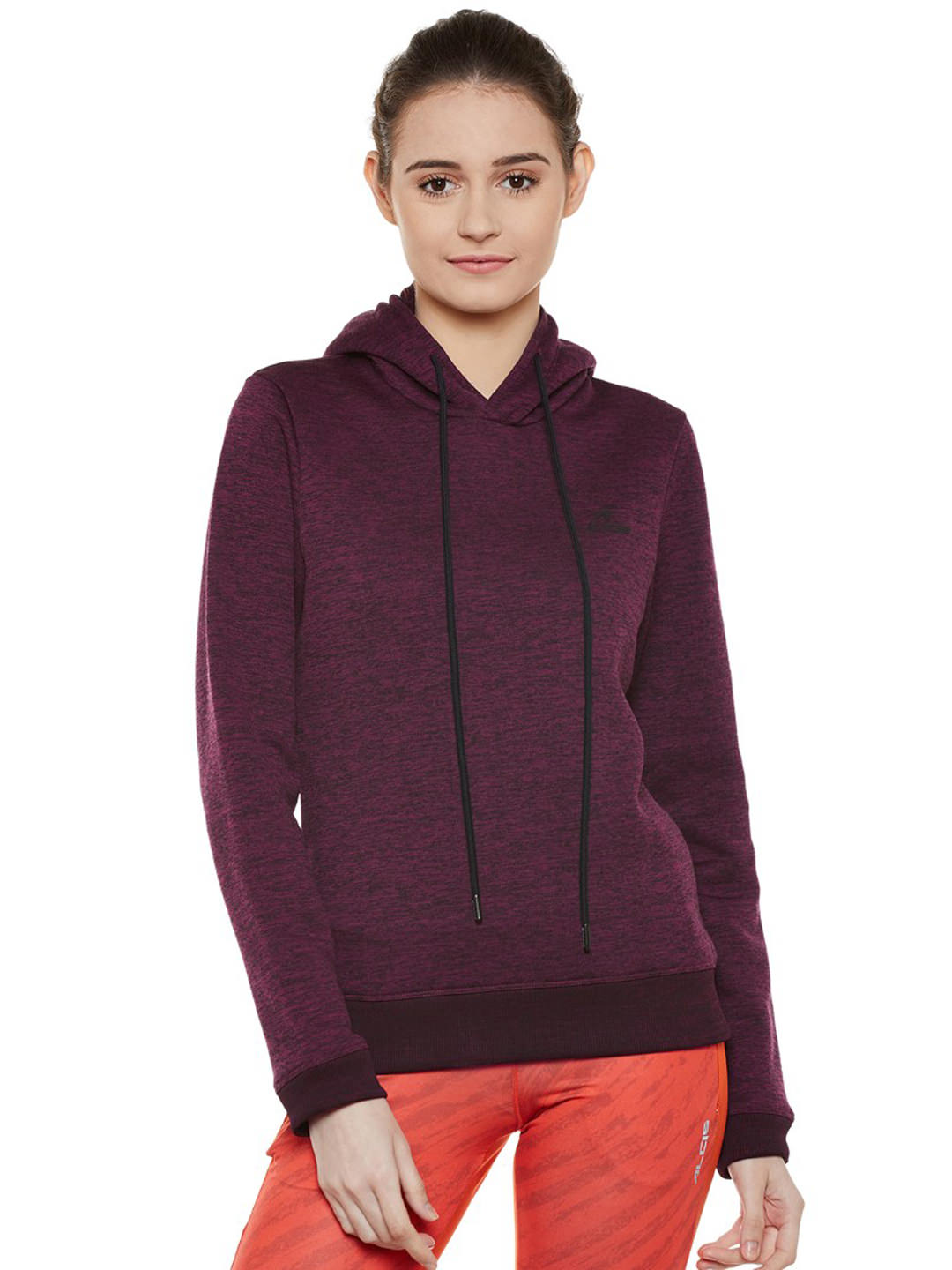Alcis Women Purple Solid Hooded Sweatshirt 135WSS198 135WSS198-S