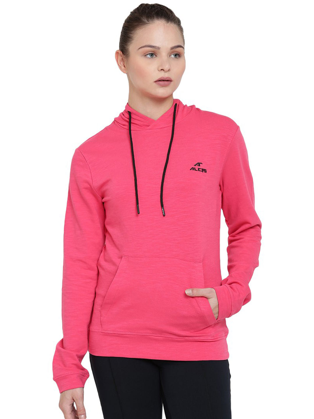 Alcis Men Pink Solid Hooded Sweatshirt 188WSS248 188WSS248-S