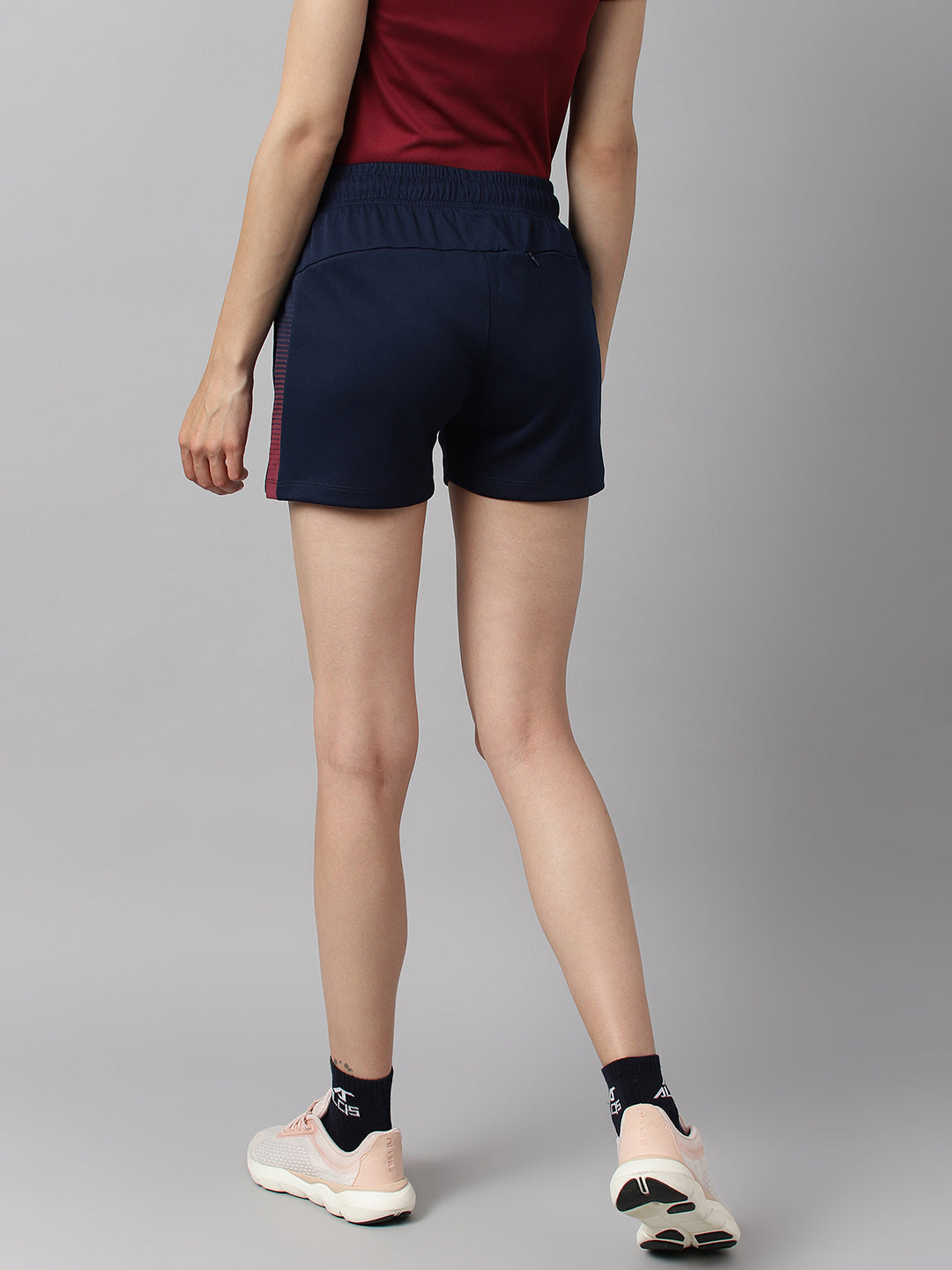 Alcis Women Navy Anti-Static Soft-Touch Slim-Fit Training Shorts