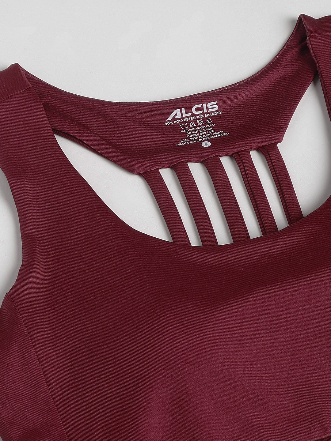 Alcis Women Red Plum Anti-Static Slim-Fit Low-Impact Sports Bra