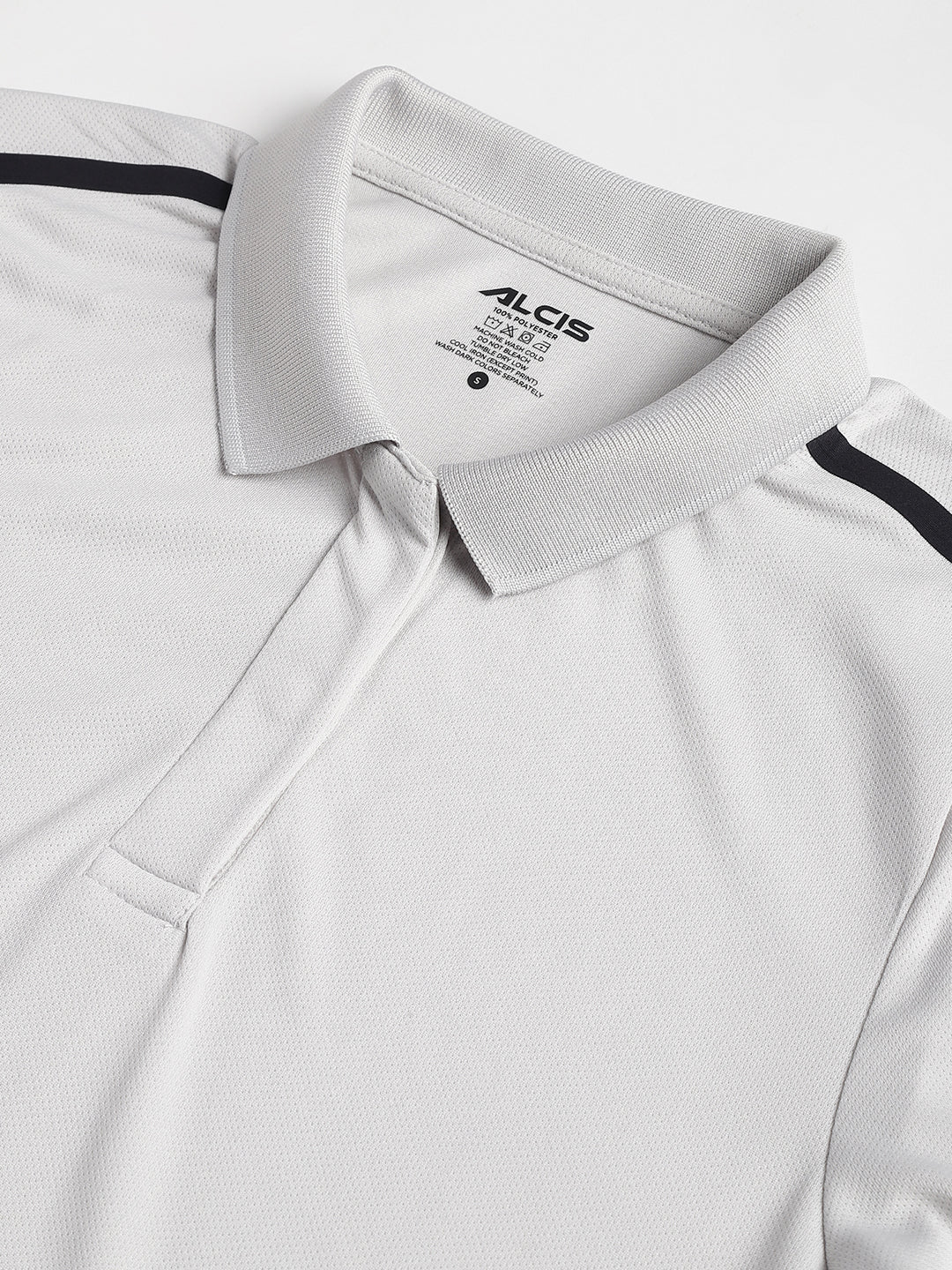 Alcis Women Light Grey Anti-Static Soft-Touch Slim-Fit Training Polo Wonder T-Shirt