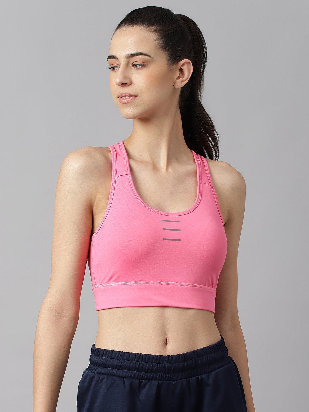 Alcis Women Pink Anti-Static Slim-Fit High Support Sports Bra