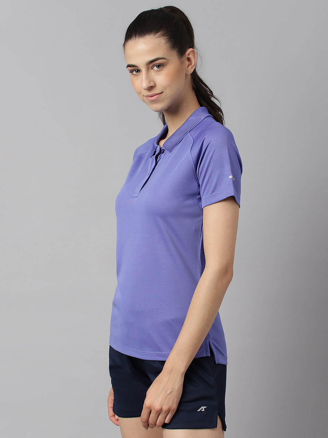 Alcis Women Iris Bloom Tech-Fit Anti-Static Soft-Touch Slim-Fit Training Polo T-Shirt