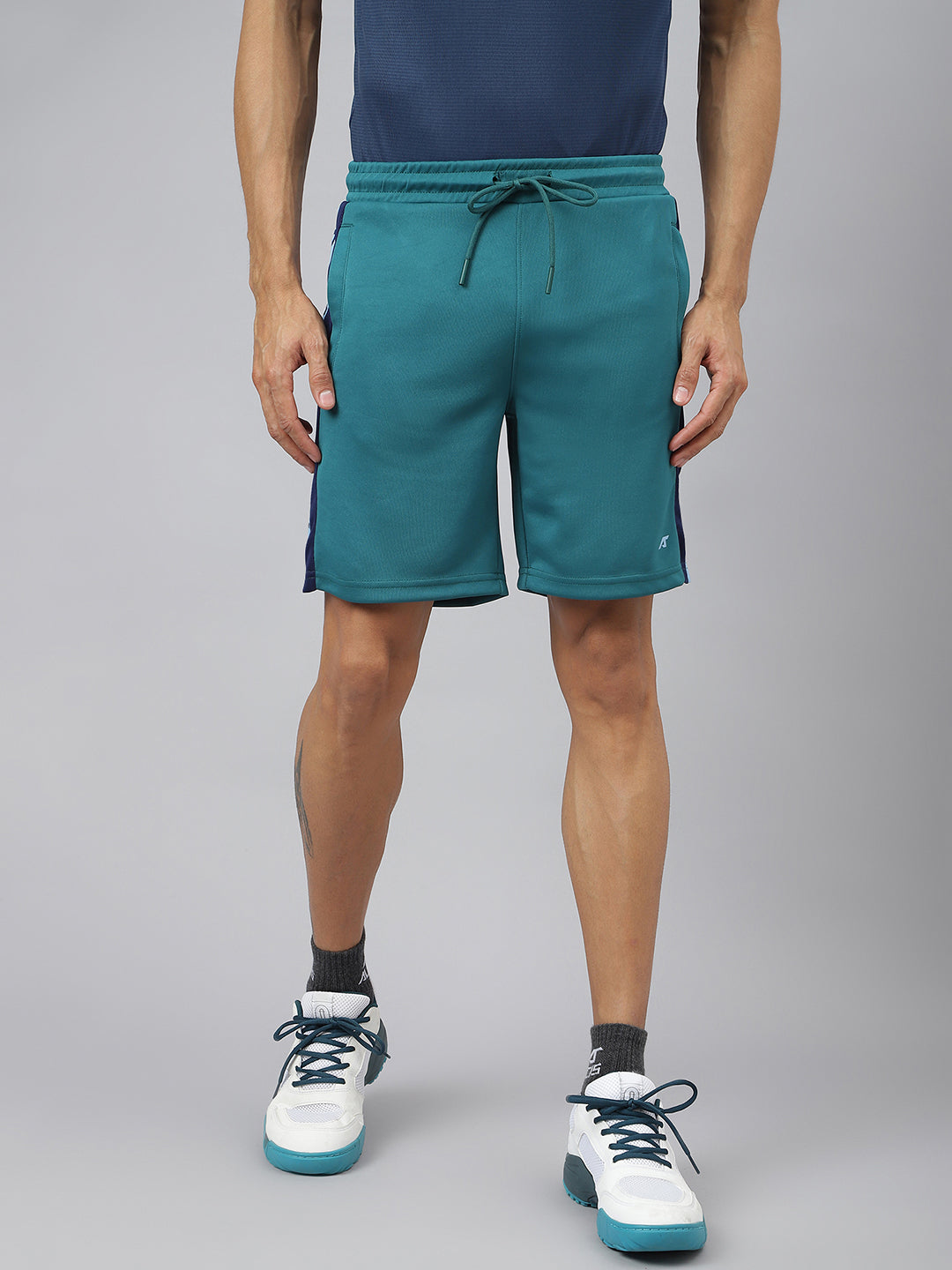 Alcis Men Deep Lake Graphic Print Soft-Touch Slim-Fit Athleisure Shorts