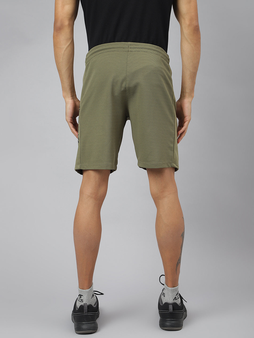 Alcis Men Olive Anti-Static Slim-Fit Training Shorts