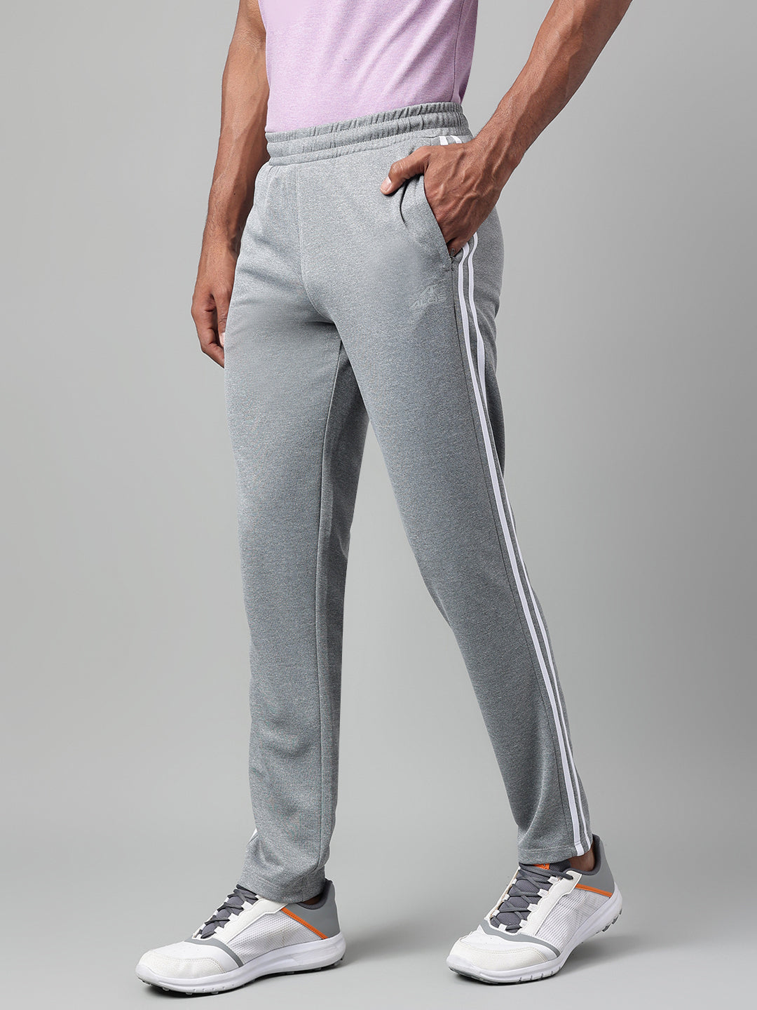 Alcis Men's Medium Grey Anti-Static Drytech+ Slim-Fit Training Track Pants