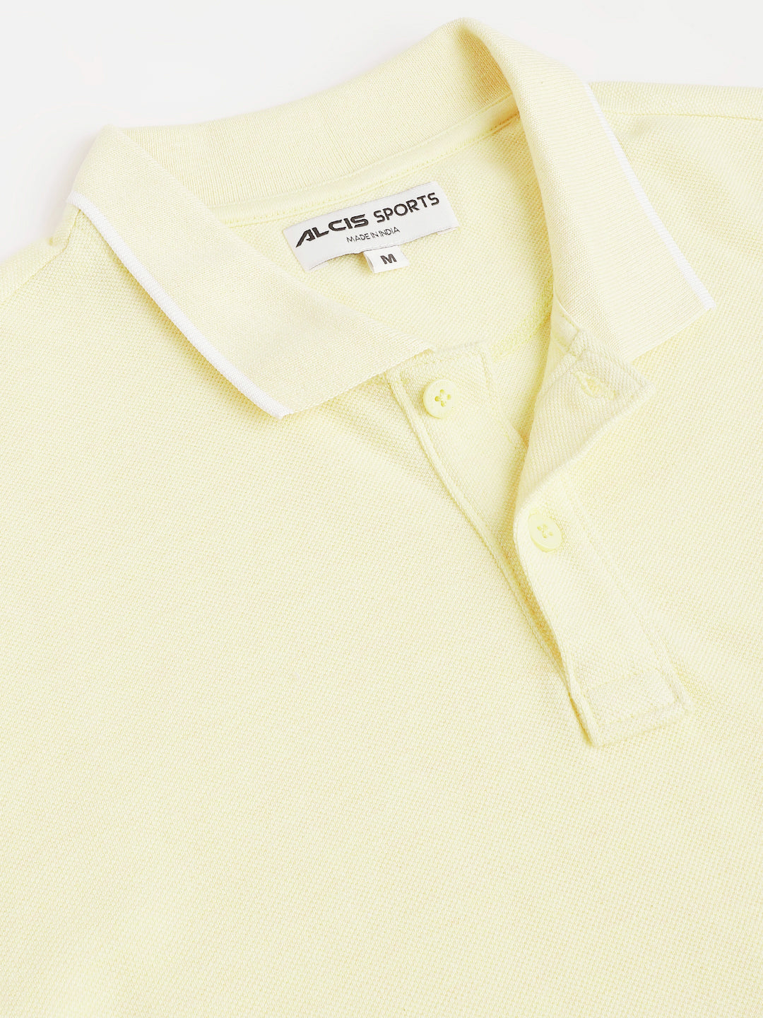 Alcis Men's Yellow Melange Soft-Touch Regular-Fit Athleisure Polo T-Shirt